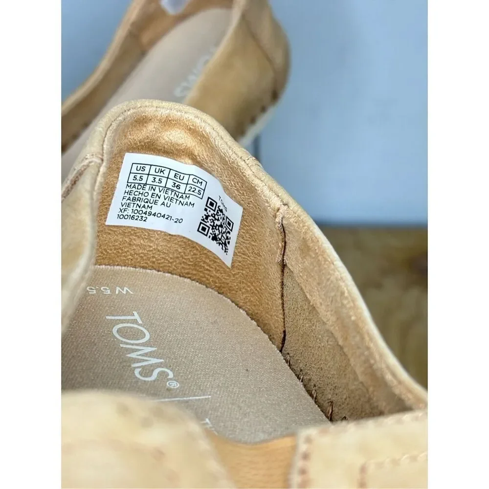 TOMS Women's Alpargata 3.0 Leather‎ Slip On Espadrille Shoes Honey Size 5.5W